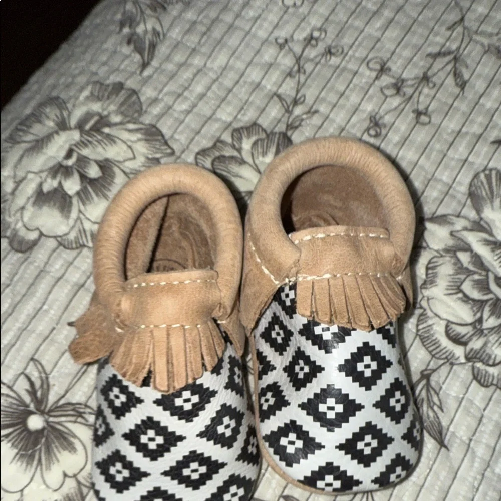 Freshly Picked Tan and Black Patterned Moccasins